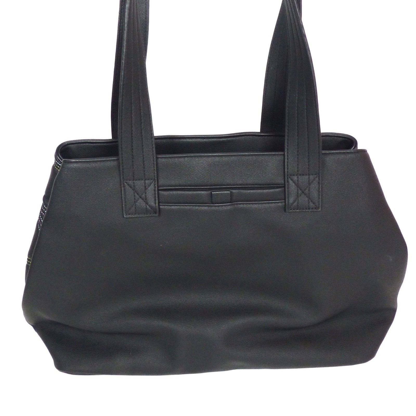 LUG Matte Luxe Large Quilted Tote Tempo Black Ice Pop Rainbow Stitch Tote Bag