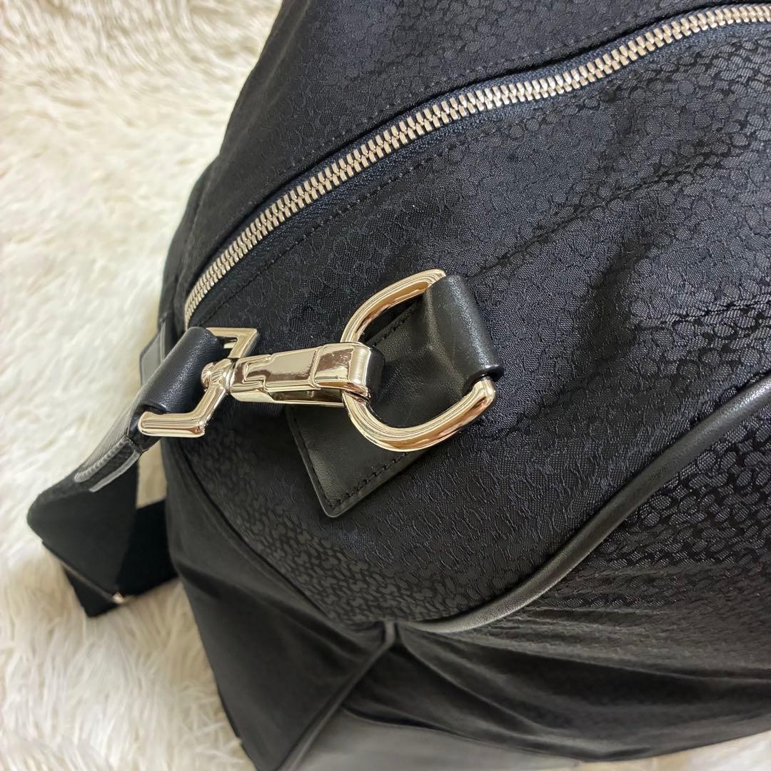 Rare COACH Boston Bag Signature Leather Canvas Black