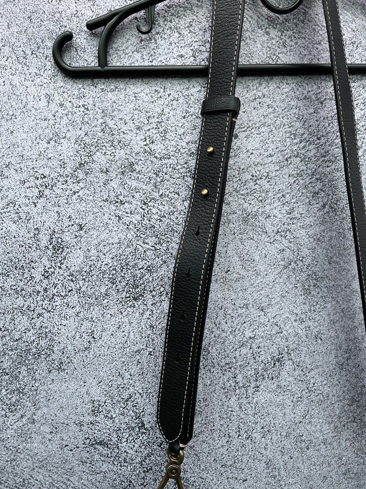 Lauren Ralph Lauren Black Pebbled Leather Crossbody Convertible Bag Millbrook
