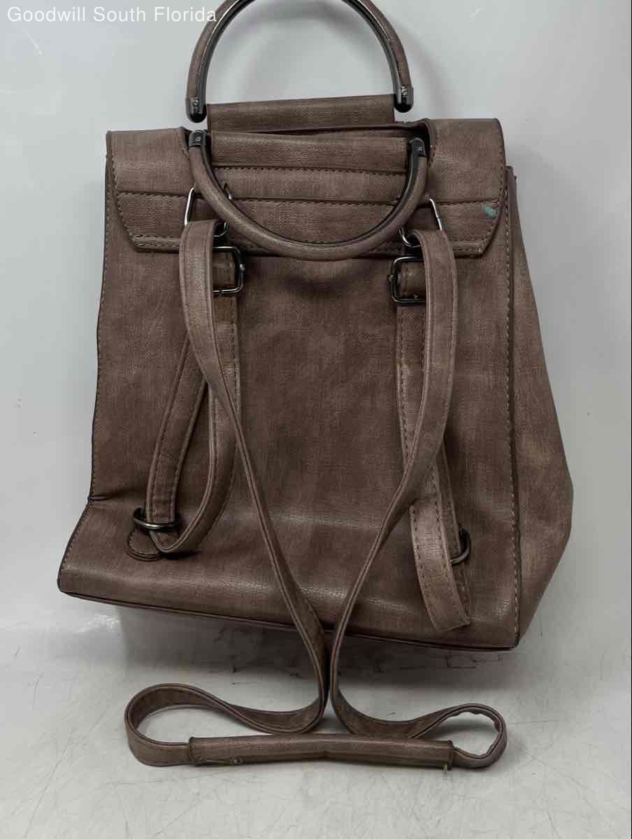 Jings Mei Piju Womens Brown Adjustable Strap Top Handle Shoulder Backpack