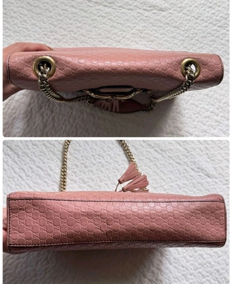 GUCCI Micro Guccissima Emily Chain Shoulder Bag with Tassel