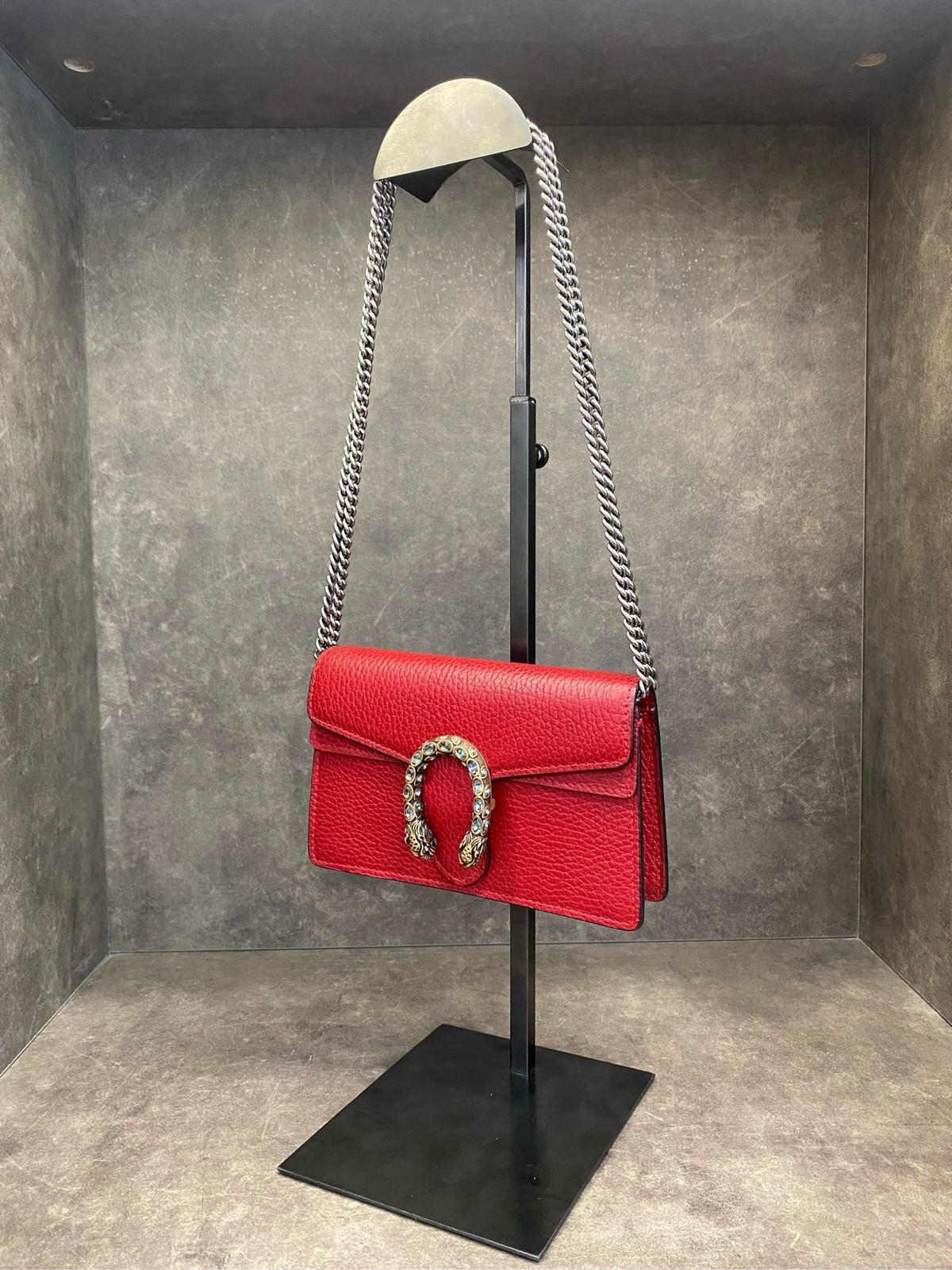 Gucci Pre-Owned Authentic Chain Bag Red Mini 16cm Free Tracked Shipping