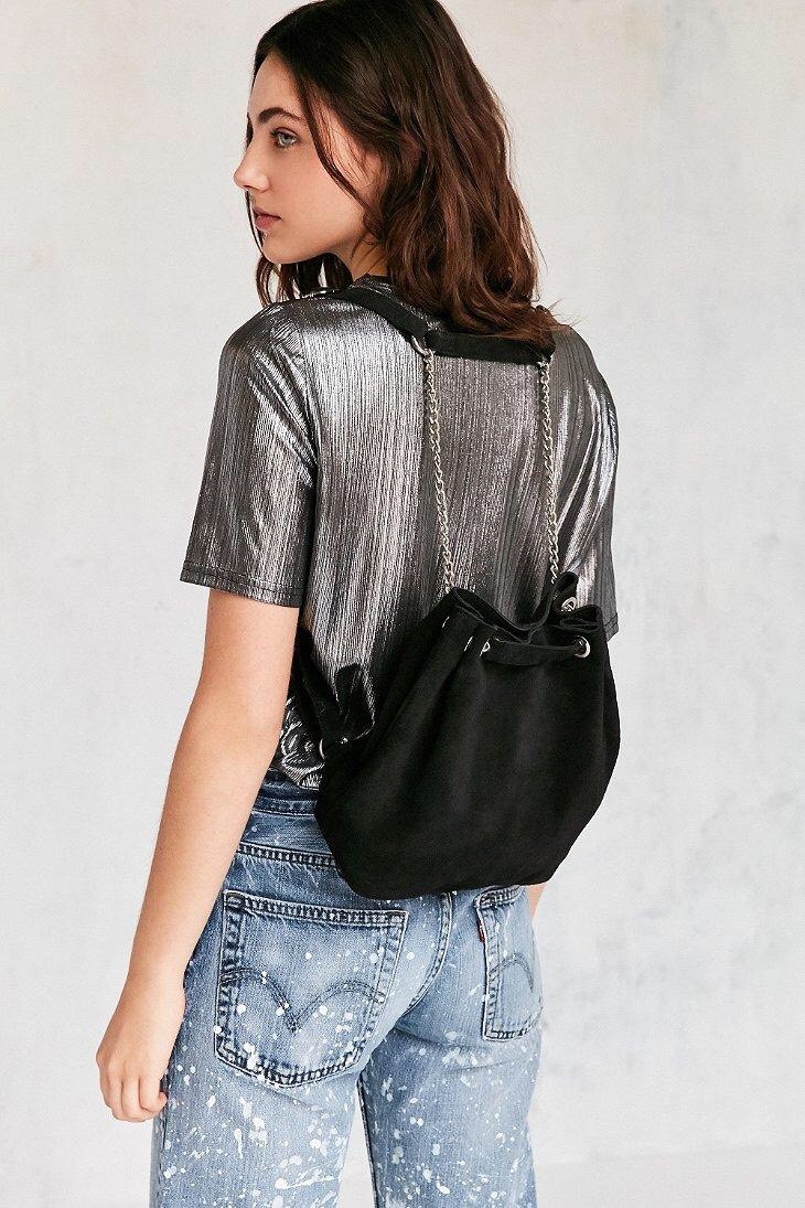 Urban Outfitters Hana Harness Bucket Backpack New Suede MSRP: $69 Women