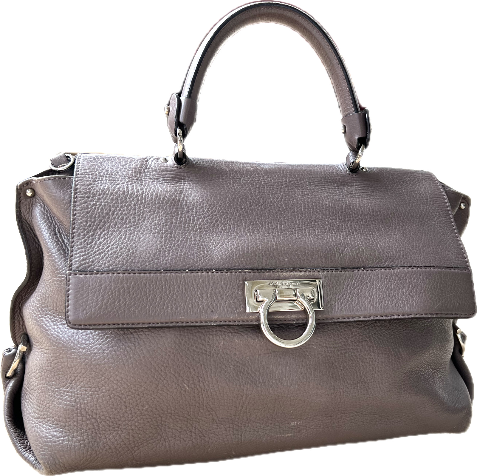 Salvatore Ferragamo Lilac Leather Large Sofia Satchel