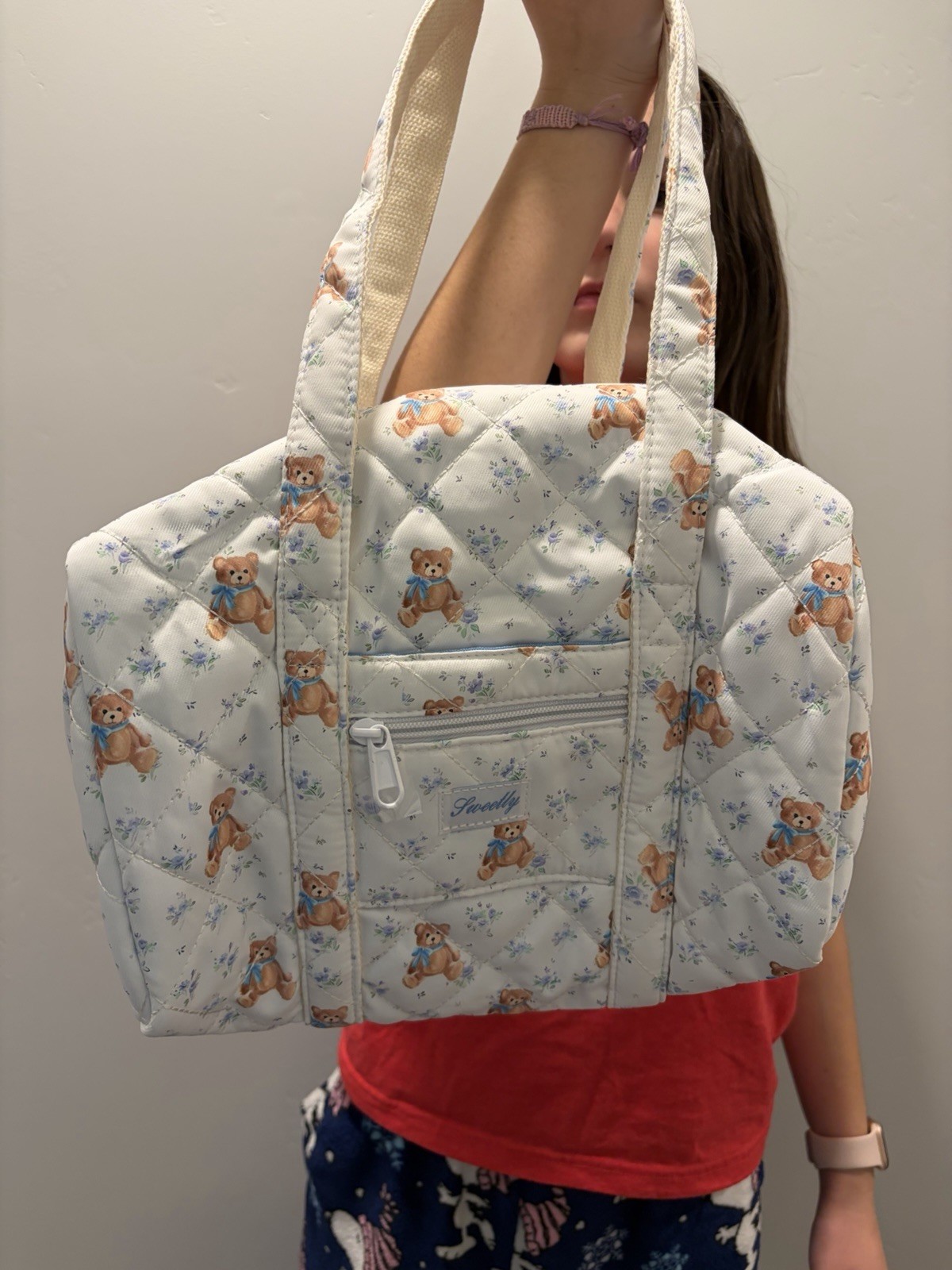 Sweetly Bear Handbag Purse Teddy Bear New Cotton Tote Bag Boutique
