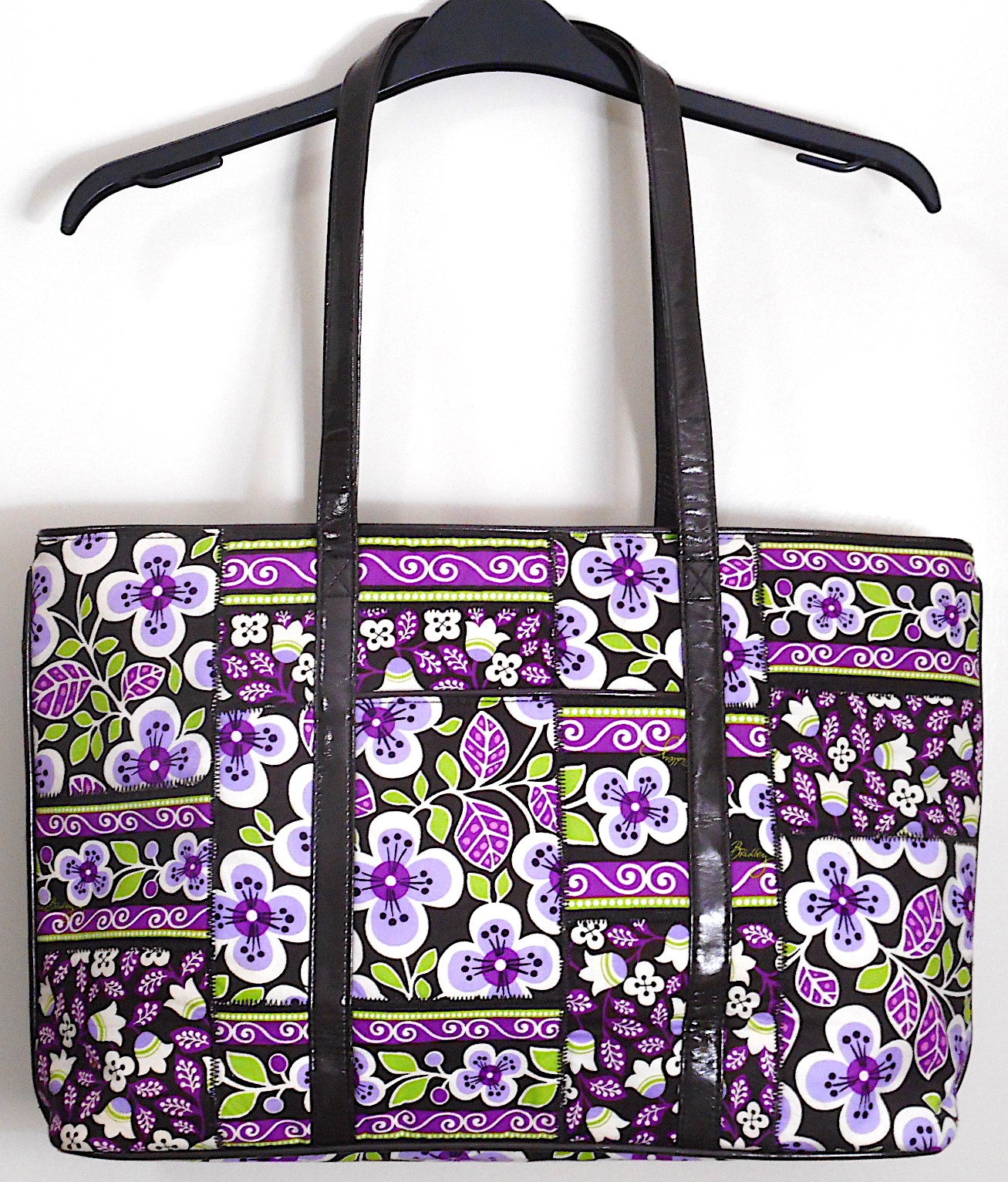 VERA BRADLEY Plum Petals Purple Floral Tote Bag In VERY GOOD CONDITION