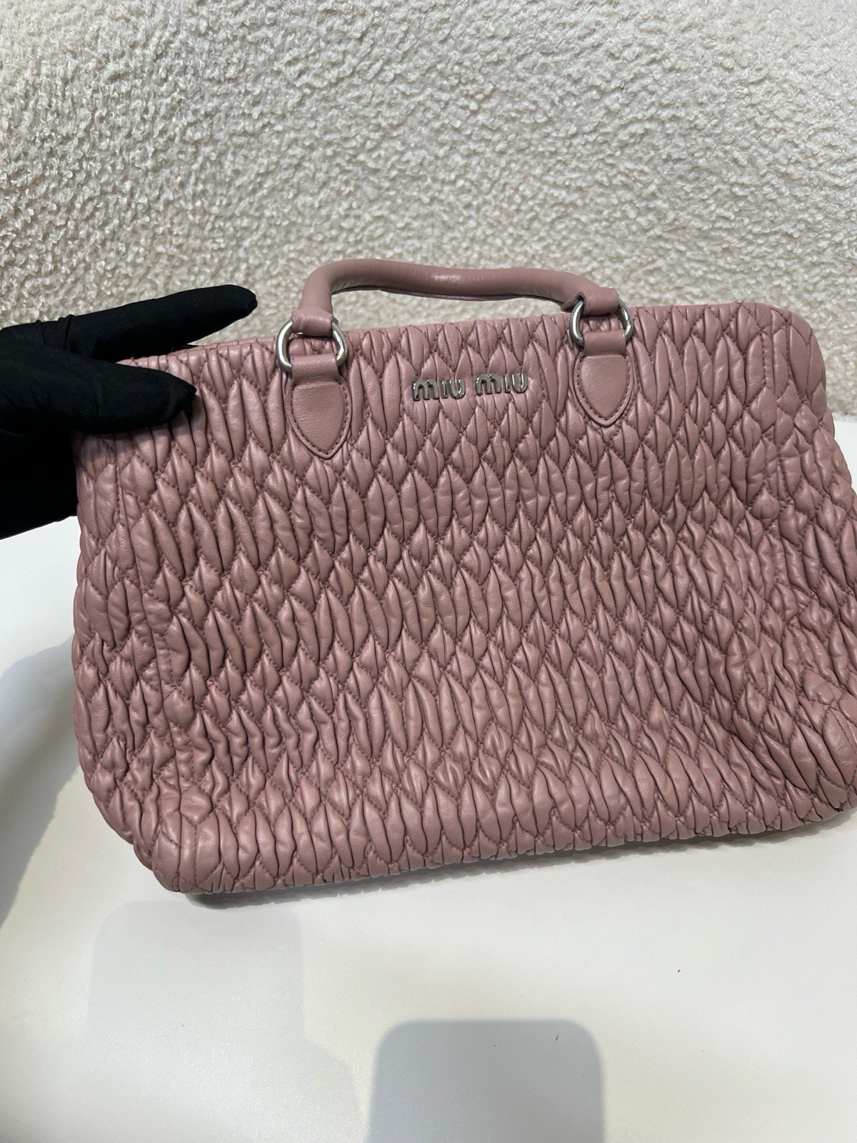 Miu Miu Nude Pink Gem-Embellished Chain Tote Bag (Handheld/Crossbody)