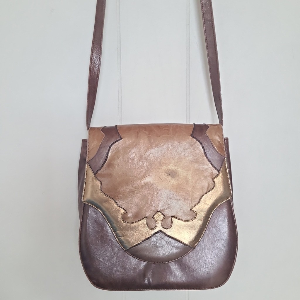 Vintage Margaret Jerrold Leather Saddle Bag Spain Boho Crossbody