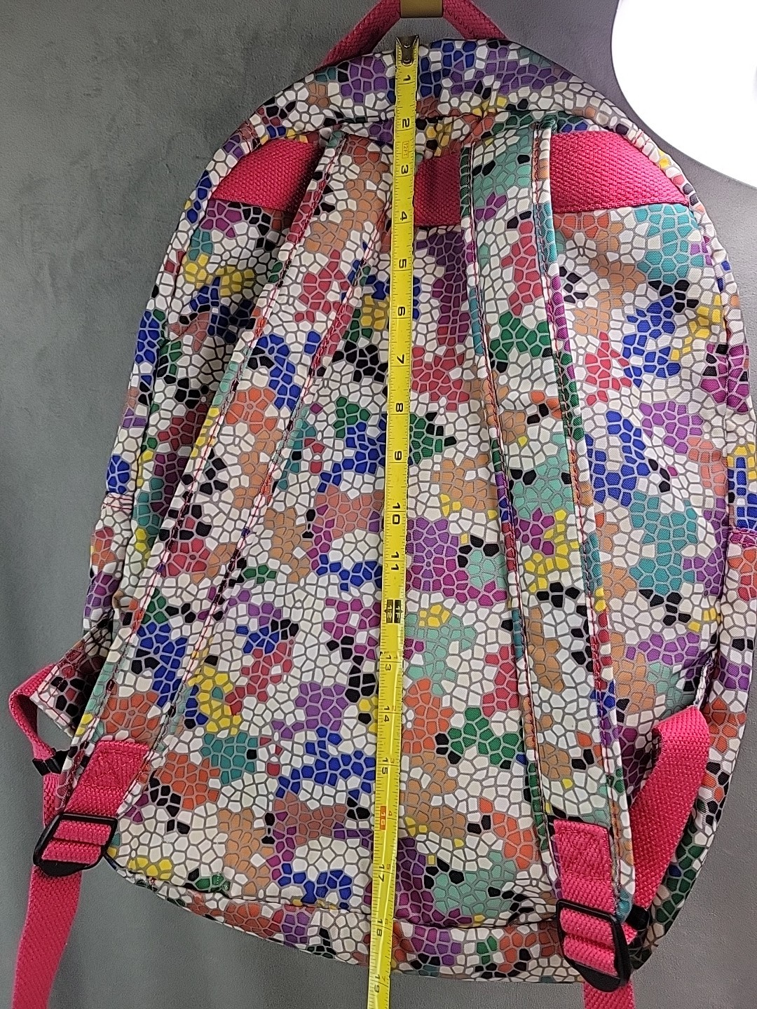 Kipling Seoul Large Laptop Backpack In Colorful Mosaic Print Muli Pockets Padded
