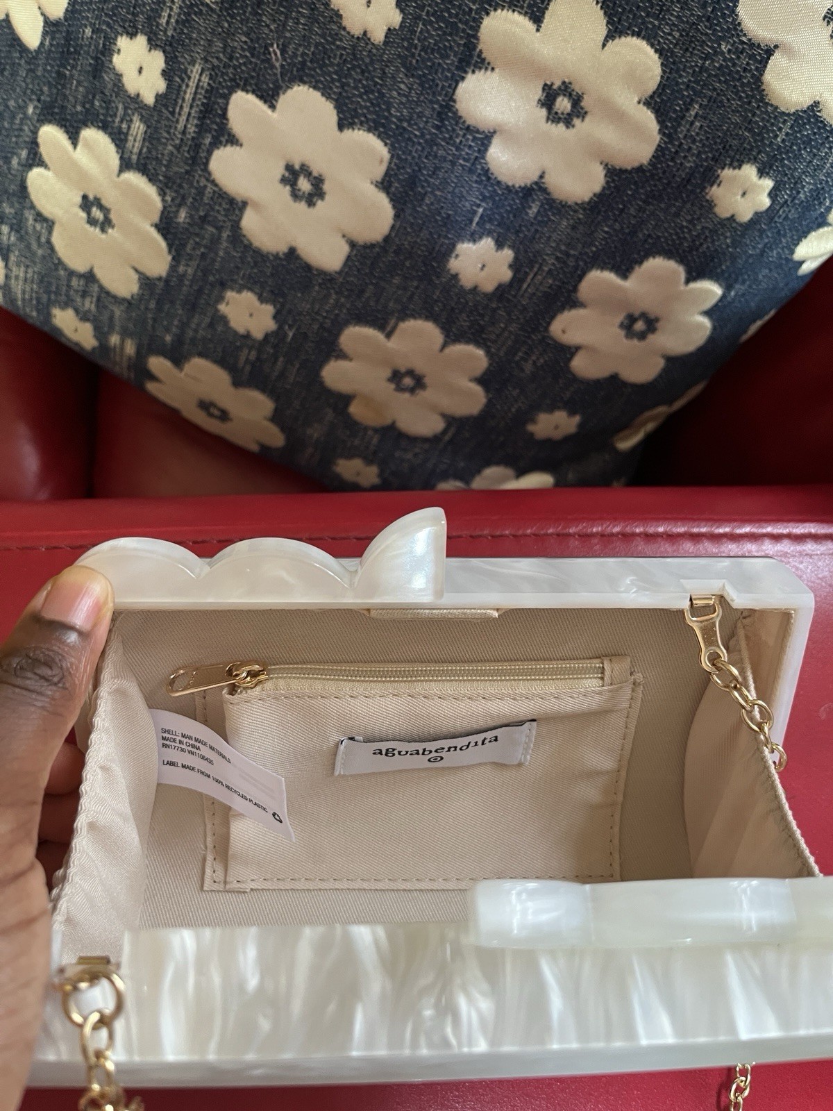 Agua Bendita X Target Pearlescent White Acrylic Clutch, New