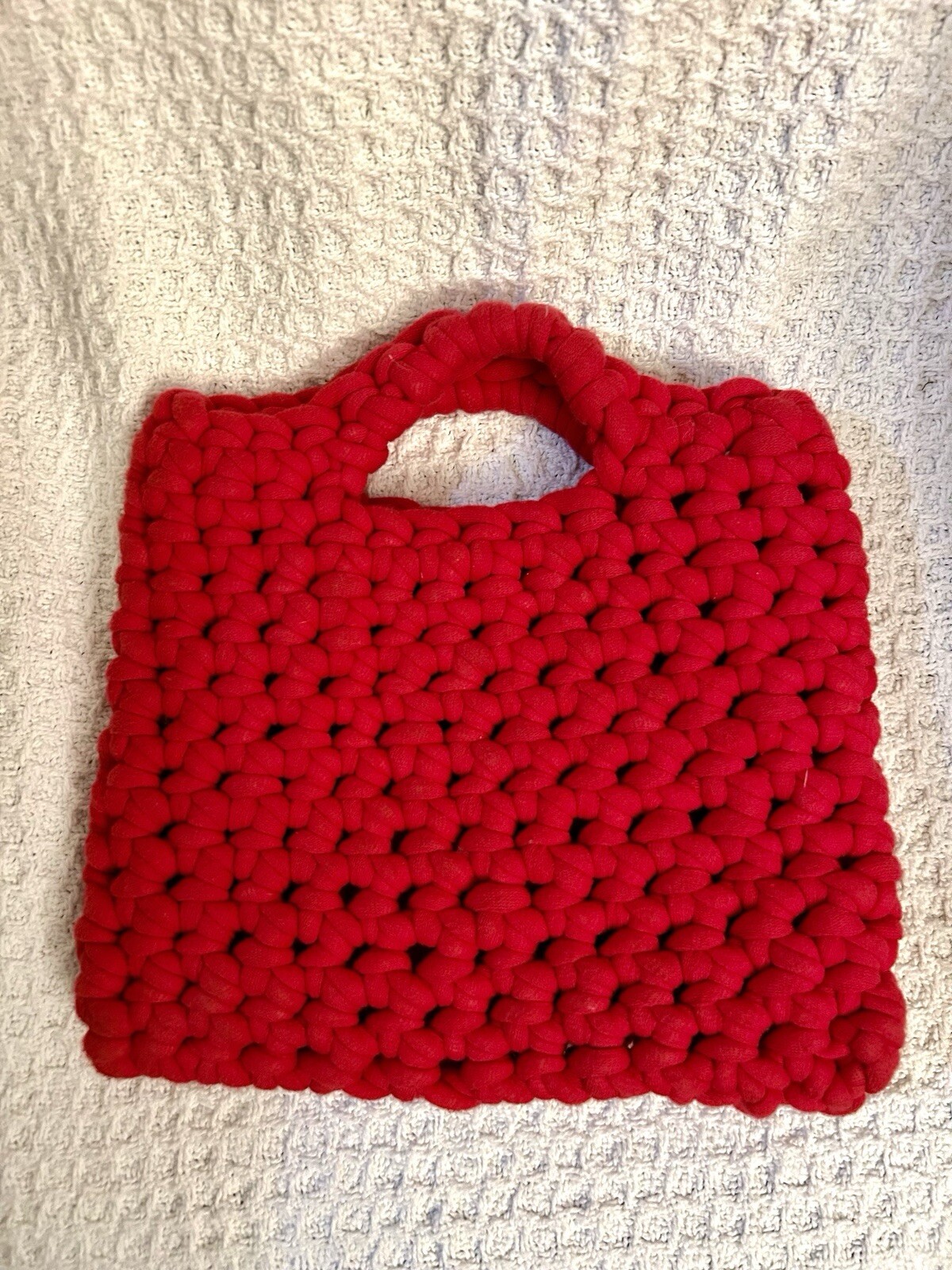Christmas Crochet Cotton Fabric Yarn Purse Clutch Hand Made