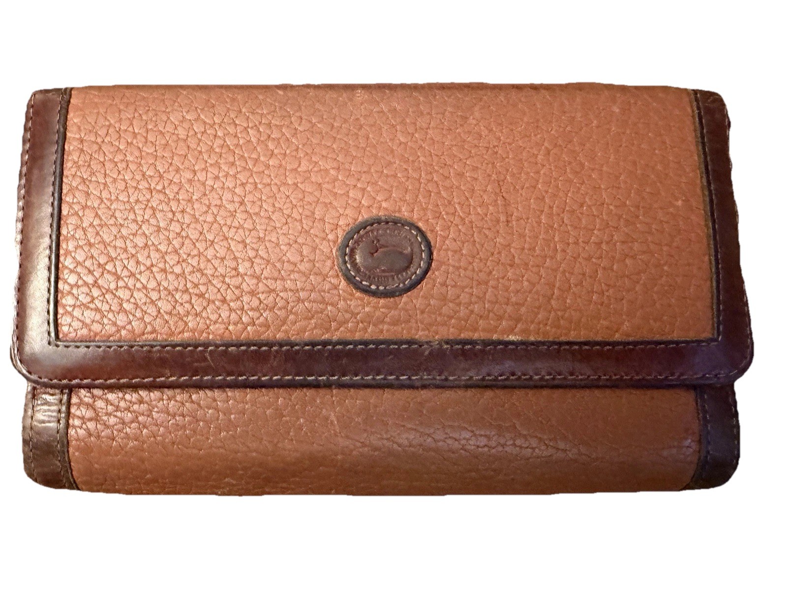 Dooney & Bourke Brown Pebbled Leather Cross Body Handbag Purse & Wallet