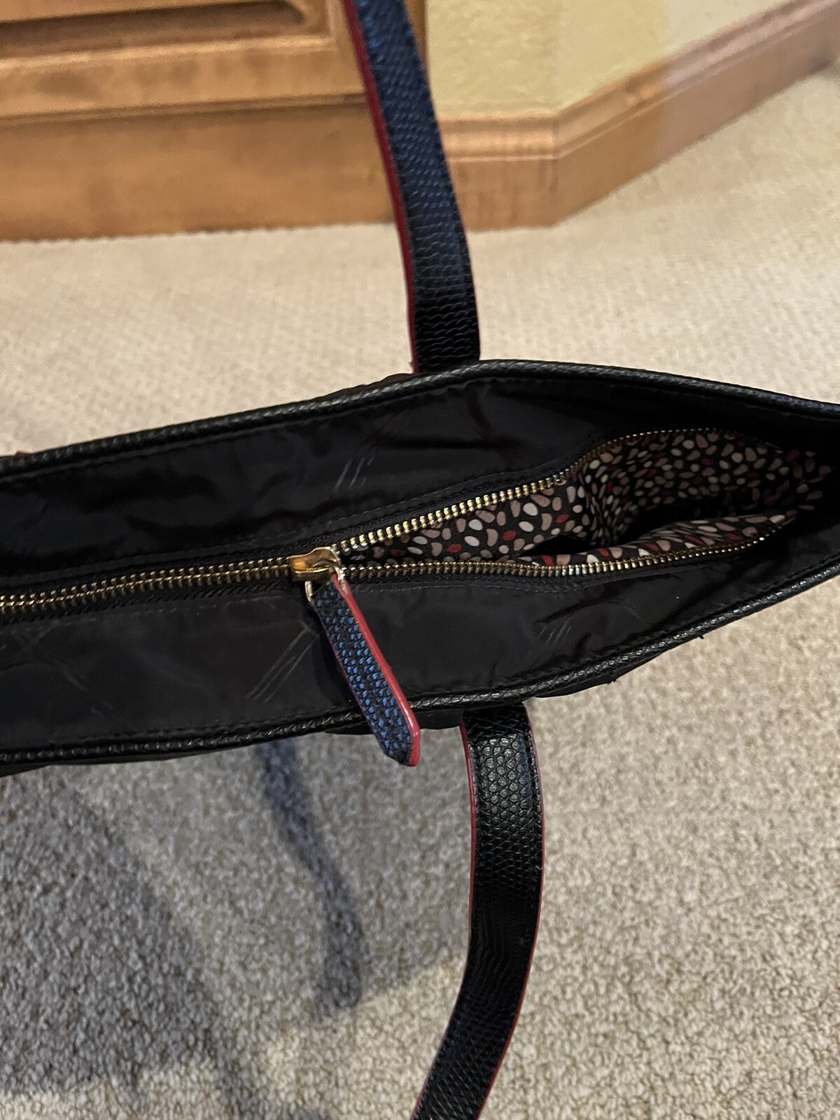 Vera Bradley Tote Black with Red Trim