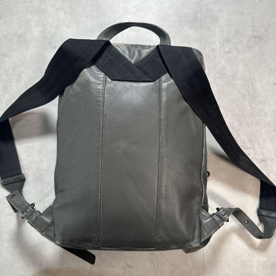 Bottega Veneta Intrecciato Backpack Gray Leather Rucksack Bag 10.2x15x2.4 inches