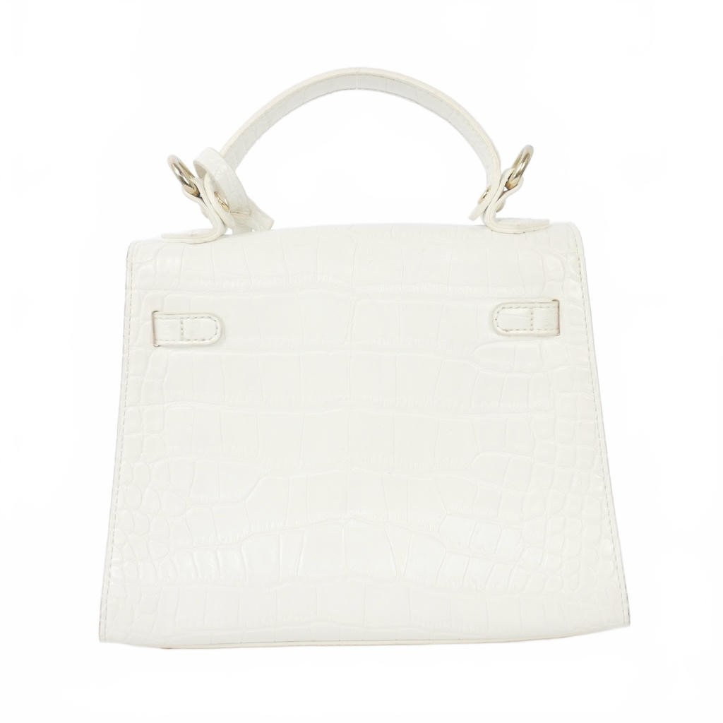 Play No More SHYGIRL White Faux Leather Shoulder Bag 19cm/7.5in B Used