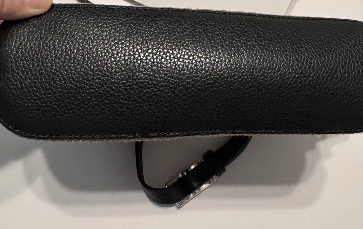 $315 Brighton Pretty Tough Jojo Straw Black Leather Organizer Crossbody Bag EUC