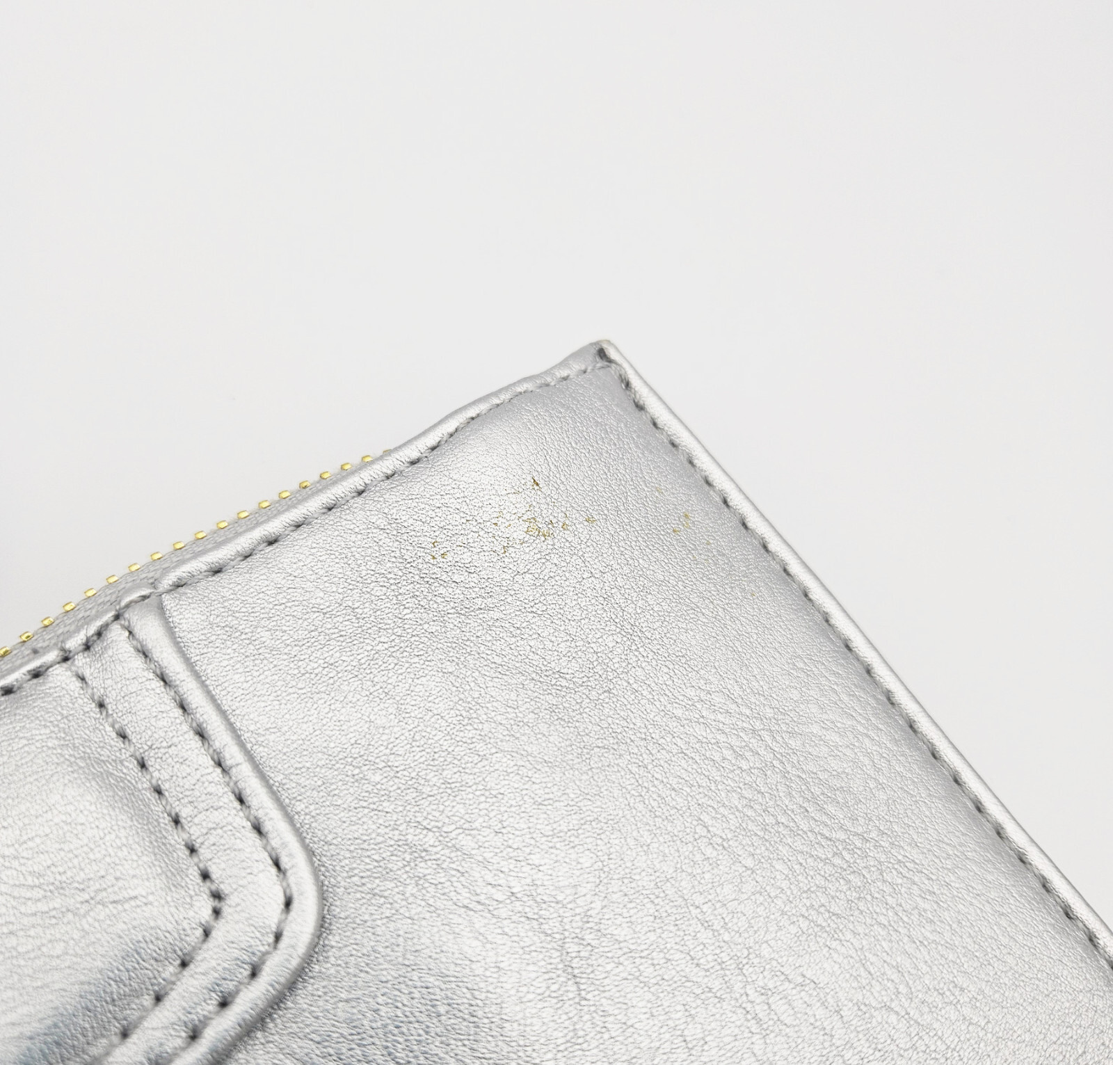 Alyssa Vegan Silver Clutch Purse Bag