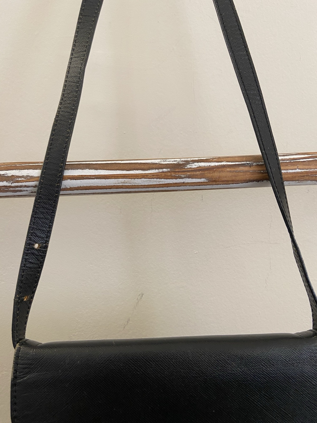 Yves Saint Laurent Cassandra Black Saffiano Crossbody Shoulder Bag, Fair Condo