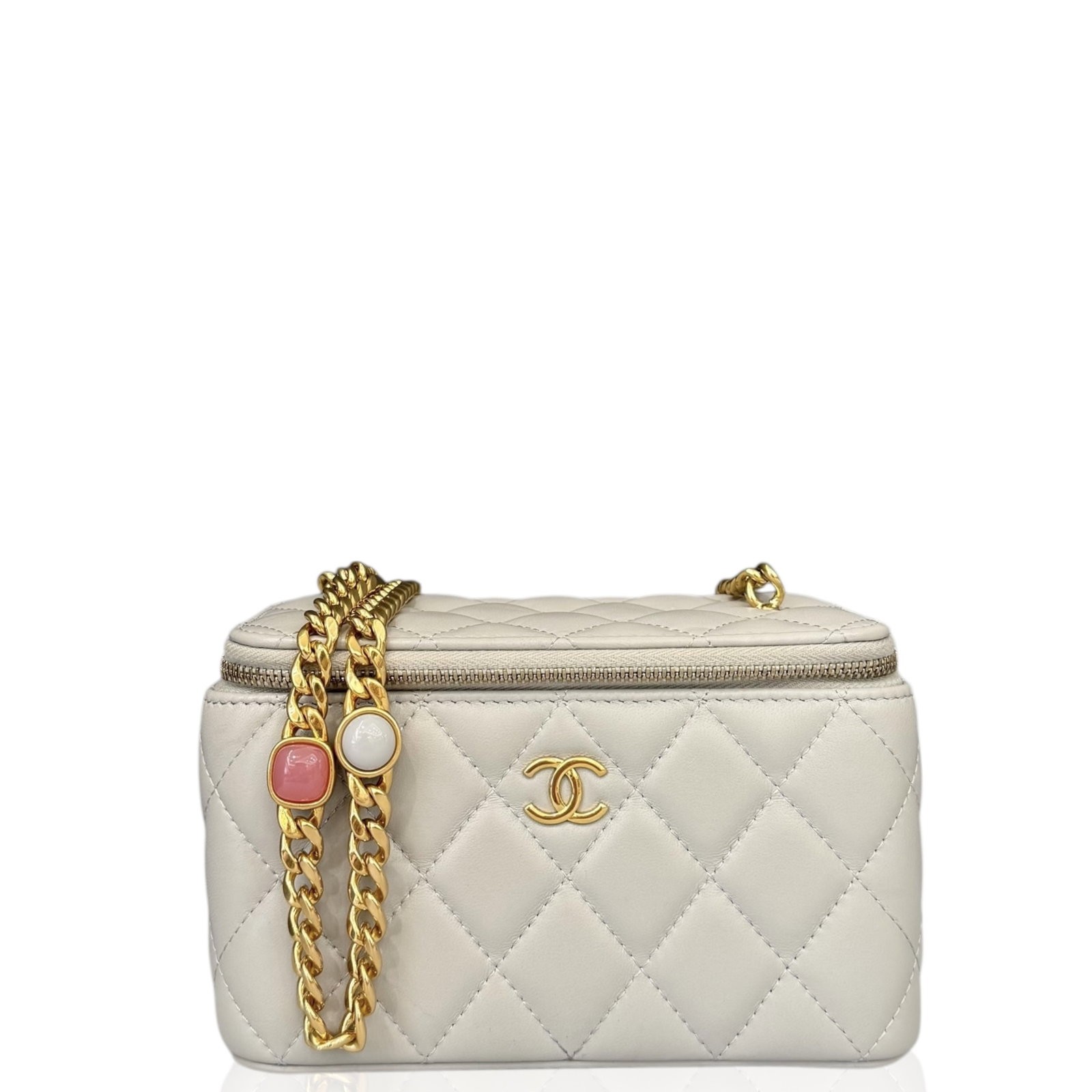 Chanel Vanity Case Light Grey Lambskin (ba032326a4)