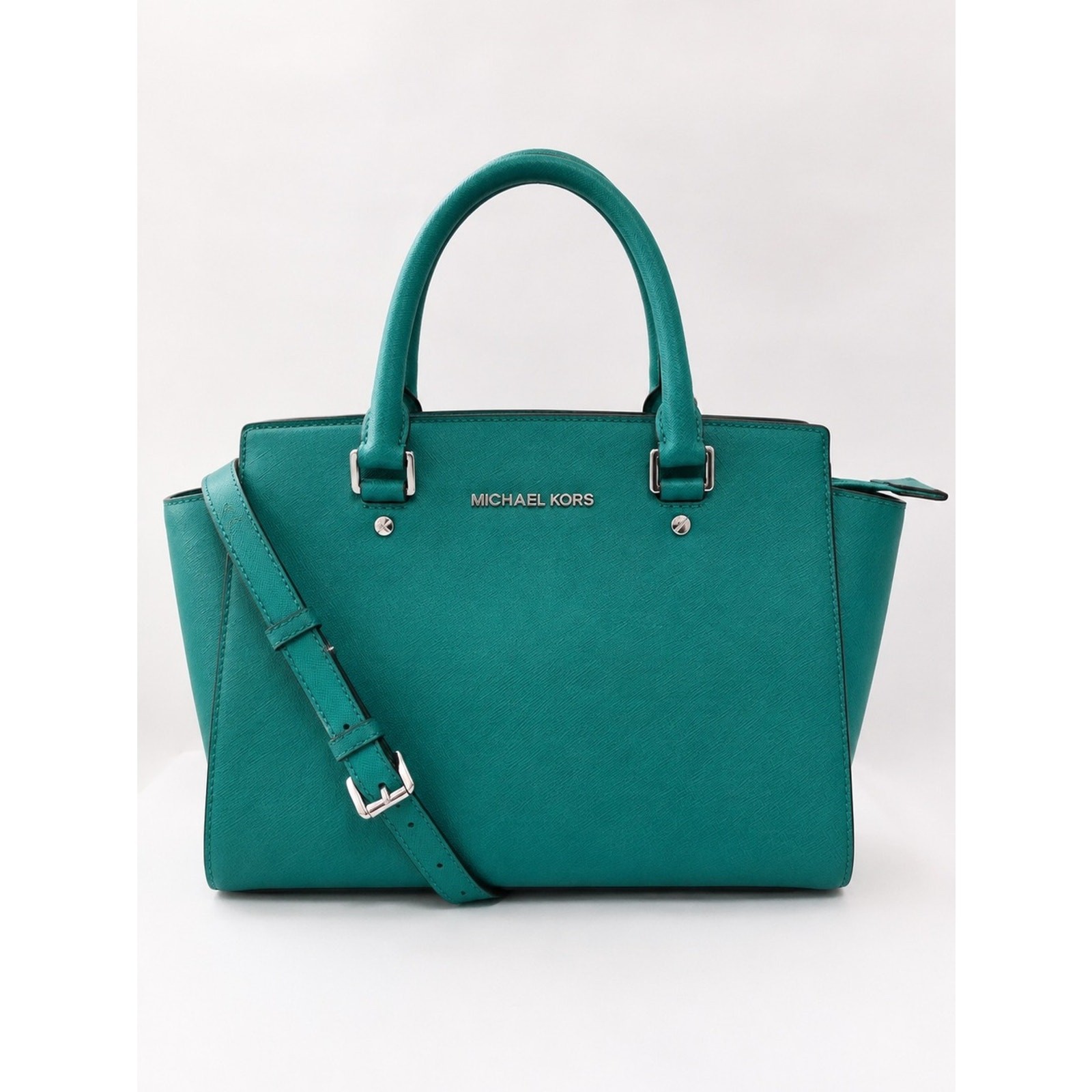 Michael Kors | Selma Medium Saffiano Leather Satchel Lagoon Turquoise 2013
