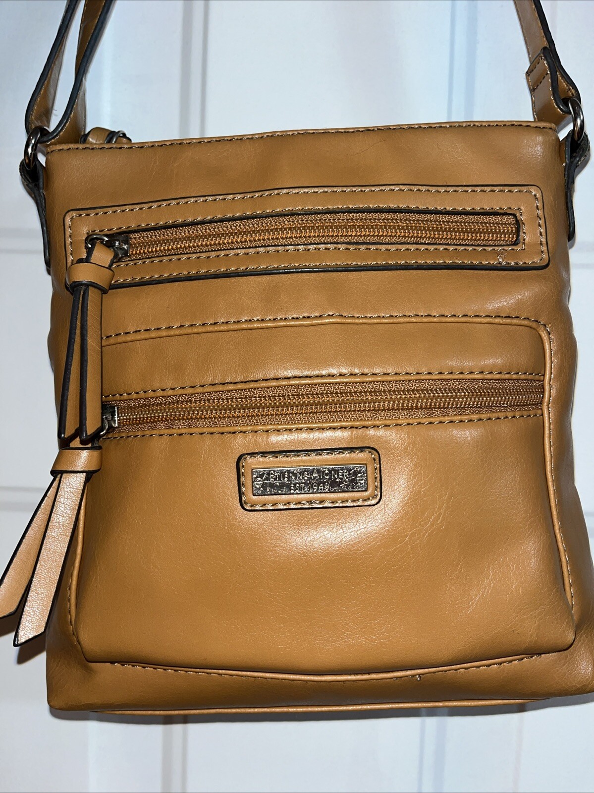 Etienne Aigner Camel Color Smooth Nappa Small Crossbody Bag Purse