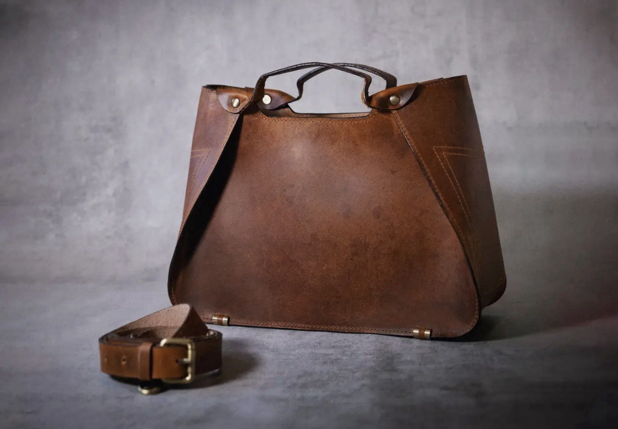 NEW Kalating Handcrafted Distressed Leather Handbag Crossbody , Last One!