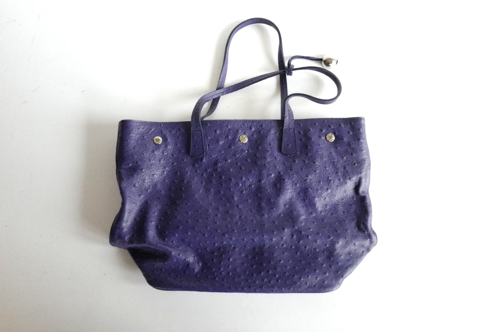 FURLA NAVY BLUE HANDBAG TOTE BAG SATCHEL LEATHER – PREOWNED MINT ITALY DESIGN