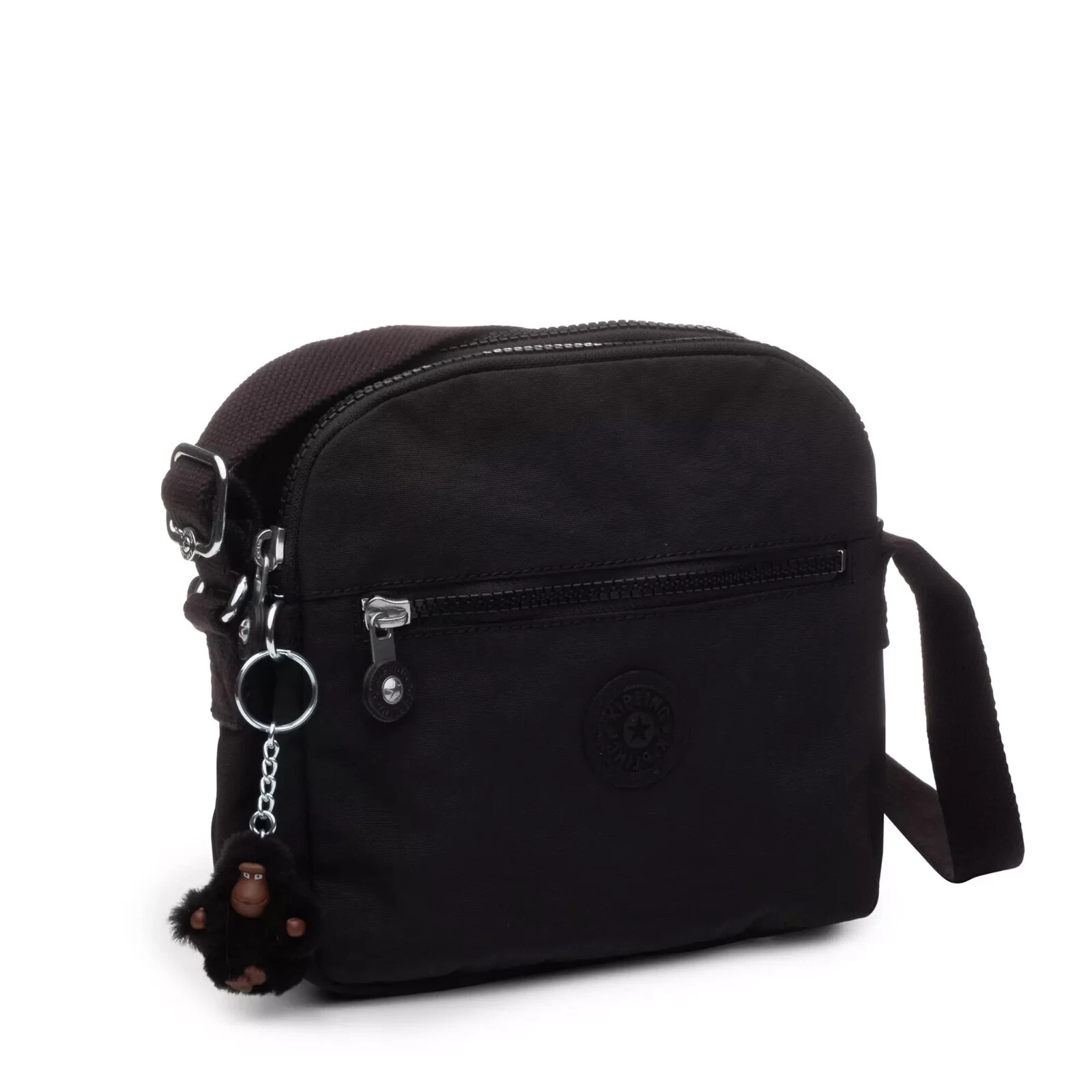 Kipling Women’s Keefe Nylon Triple Entry Crossbody Bag Black Tonal NWT