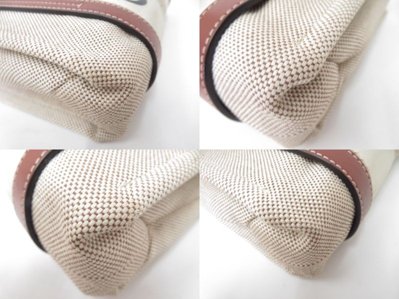 Authentic CHLOE Woody Small Canvas Handbag Bag I#53550