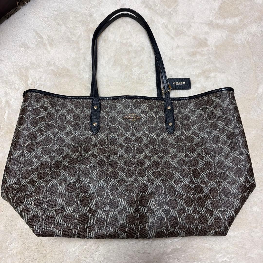 COACH Tote Bag Brown 29cm x 46cm x 15cm Leather Women’s Shoulder Bag