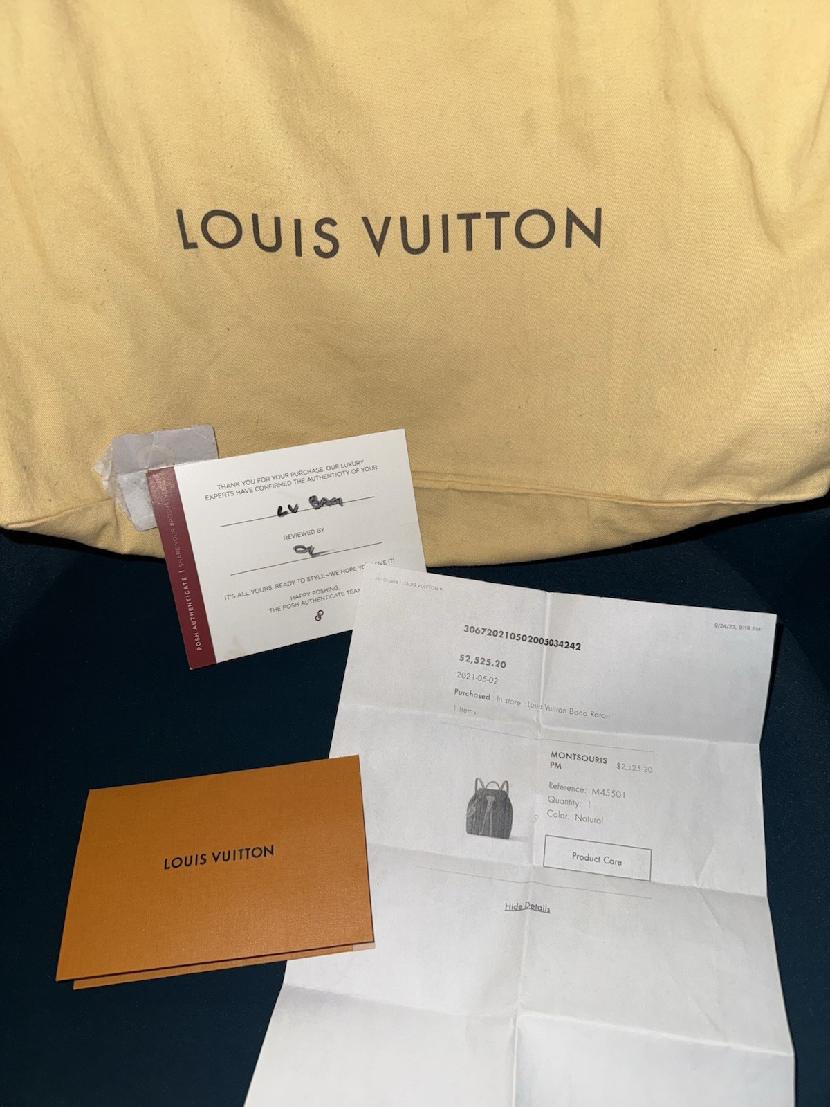 Louis Vuitton Montsouris PM Monogram Brown Backpack Drawstring Buckle Small