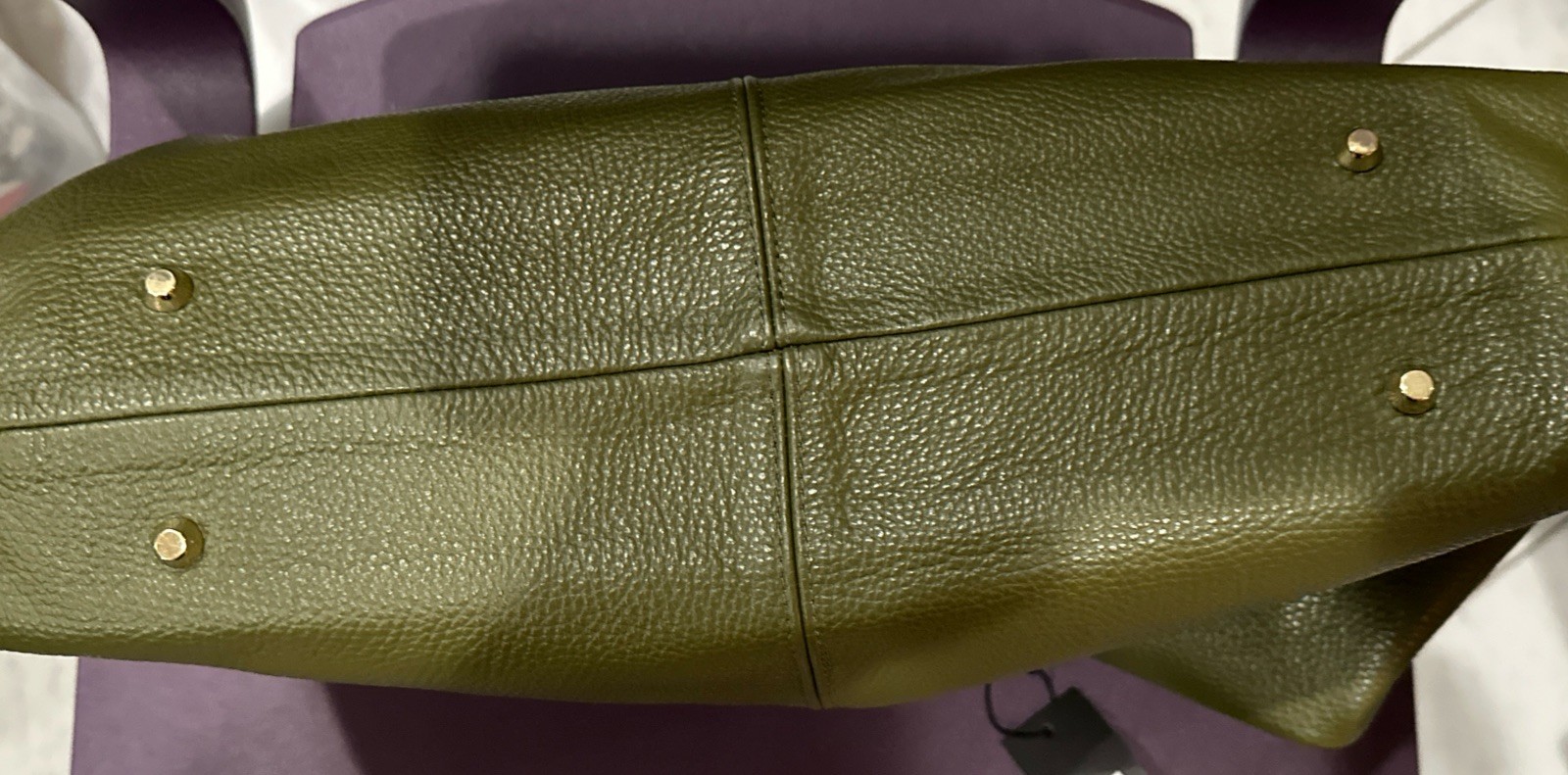 Dimoni X-Large Leather Slouch Purse AL003 Avo (olive Green) W/Pouch Spain BNWT