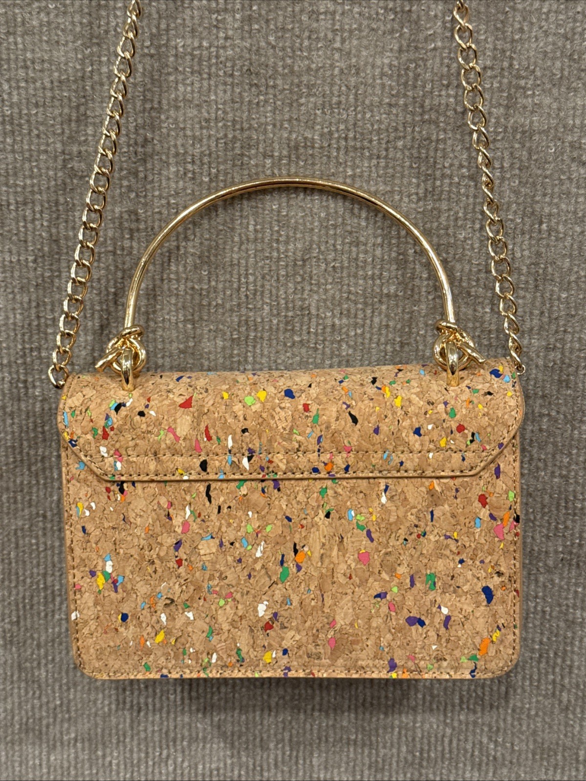 Like Dream~Multicolored Cork Crossbody Bag~Snap Closure~Fairy Core~Festival~ EUC