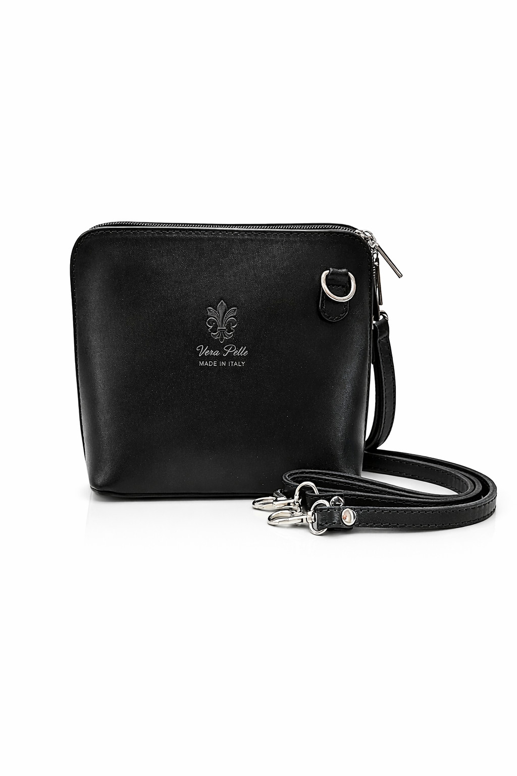 Ladies Handbag Shoulder Bag Genuine Leather Small Square Many Colours Italy