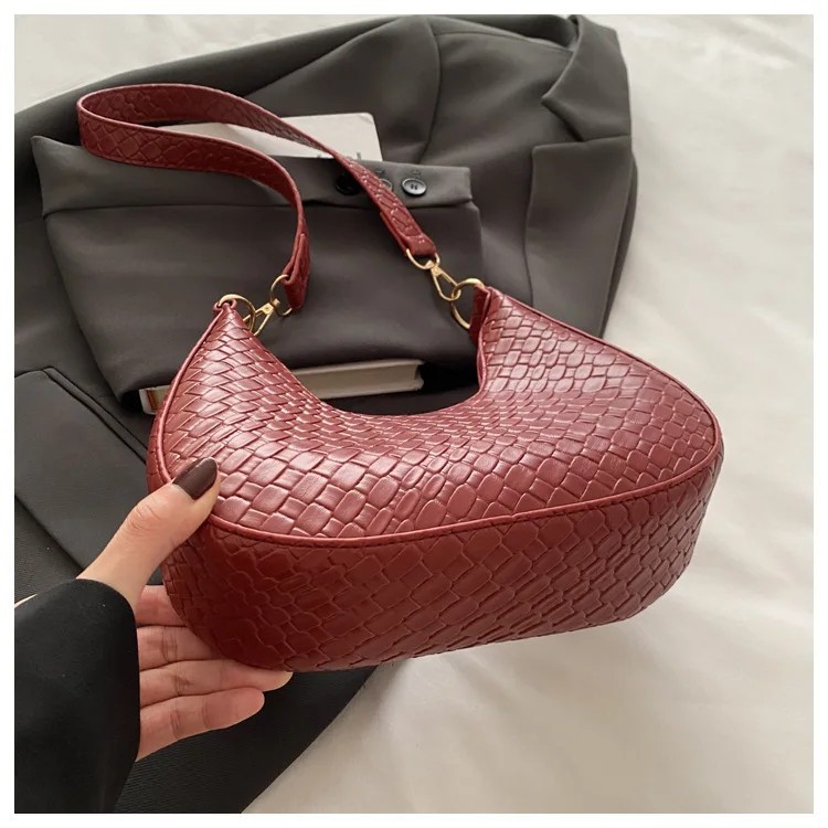 Women’s Hobo Shoulder Bag Underarm Purse Retro Woven Handbag
