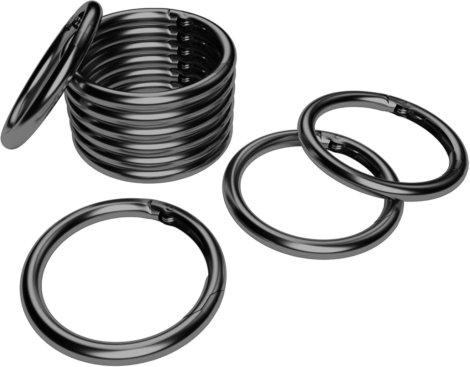 10 Pcs Metal Spring Round Carabiner Inner Diameter 1 Inch O Rings Clip Spring Ri