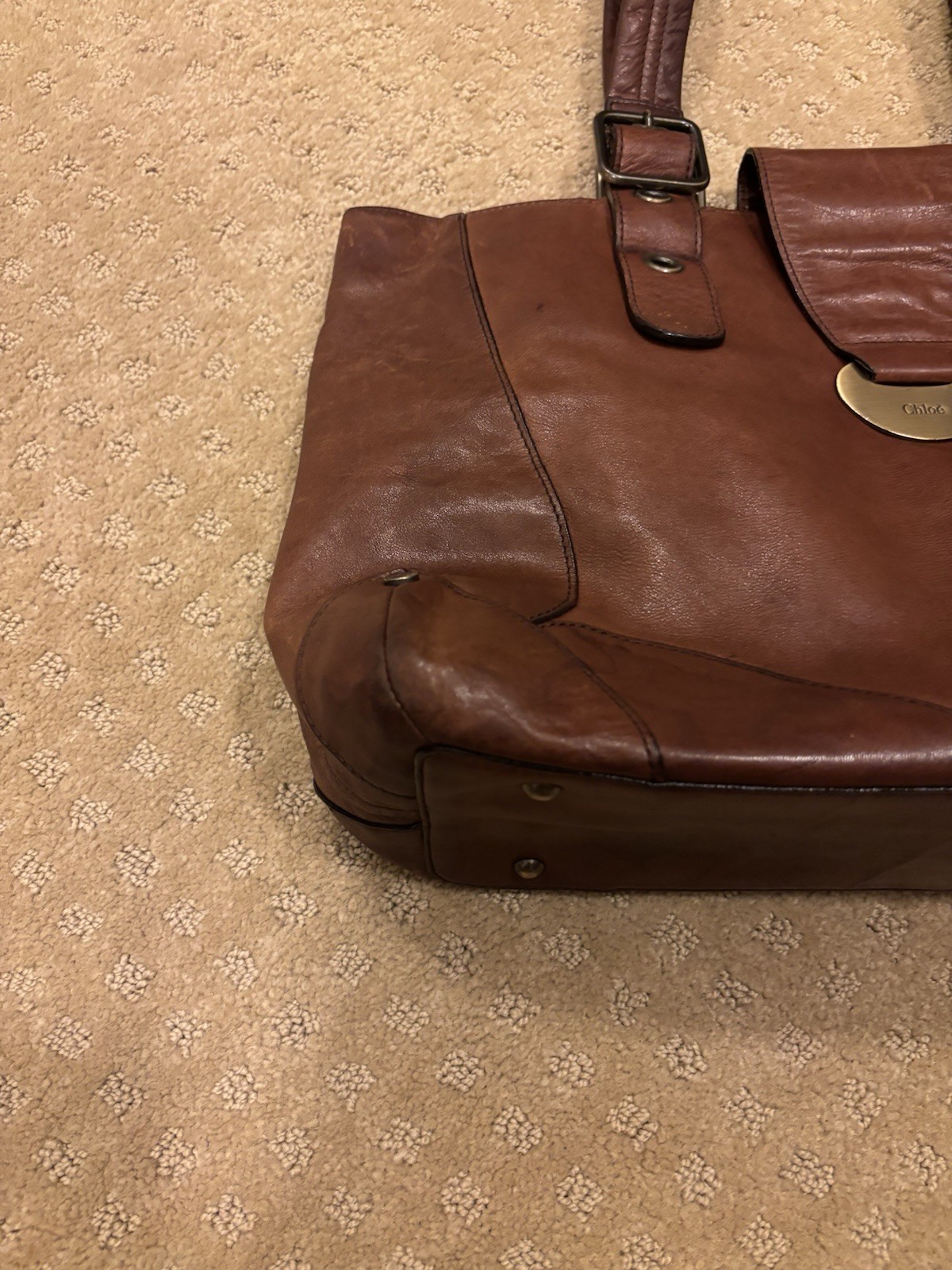 AUTHENTIC Brown Leather Vintage ‘Chloe’ Bag. No ‘made in’ tag. No serial #