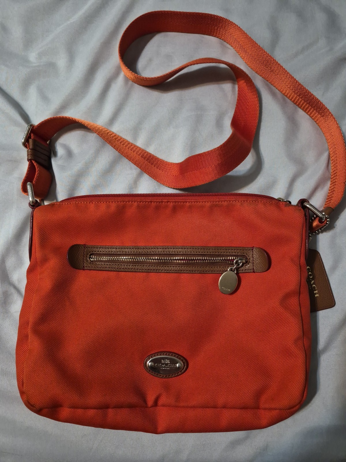 Coach Sawyer Crossbody F37239 Leather Trim + Polyester/Twill Body