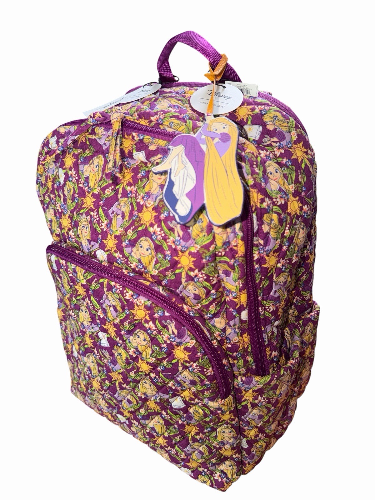 Vera Bradley Disney Essential Large Backpack RAPUNZEL Climbing Ivy w/ Charm