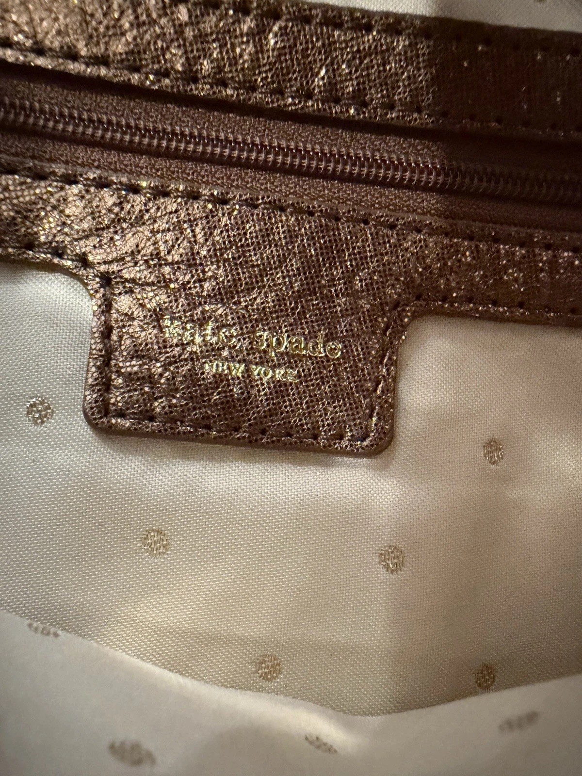 kate spade handbag Bronze Metallic Quilted Gold Chain Straps