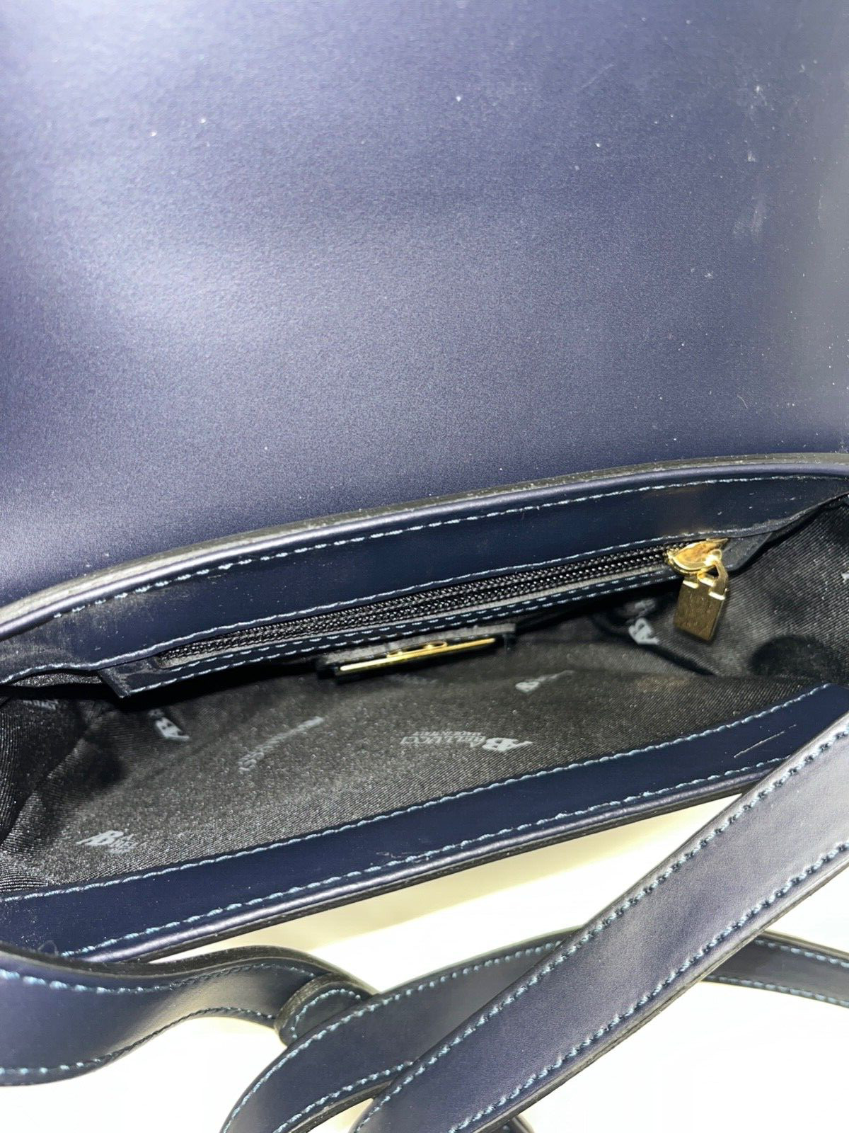 A. Bellucci leather half moon crossbody bag Navy Blue shoulder bag purse