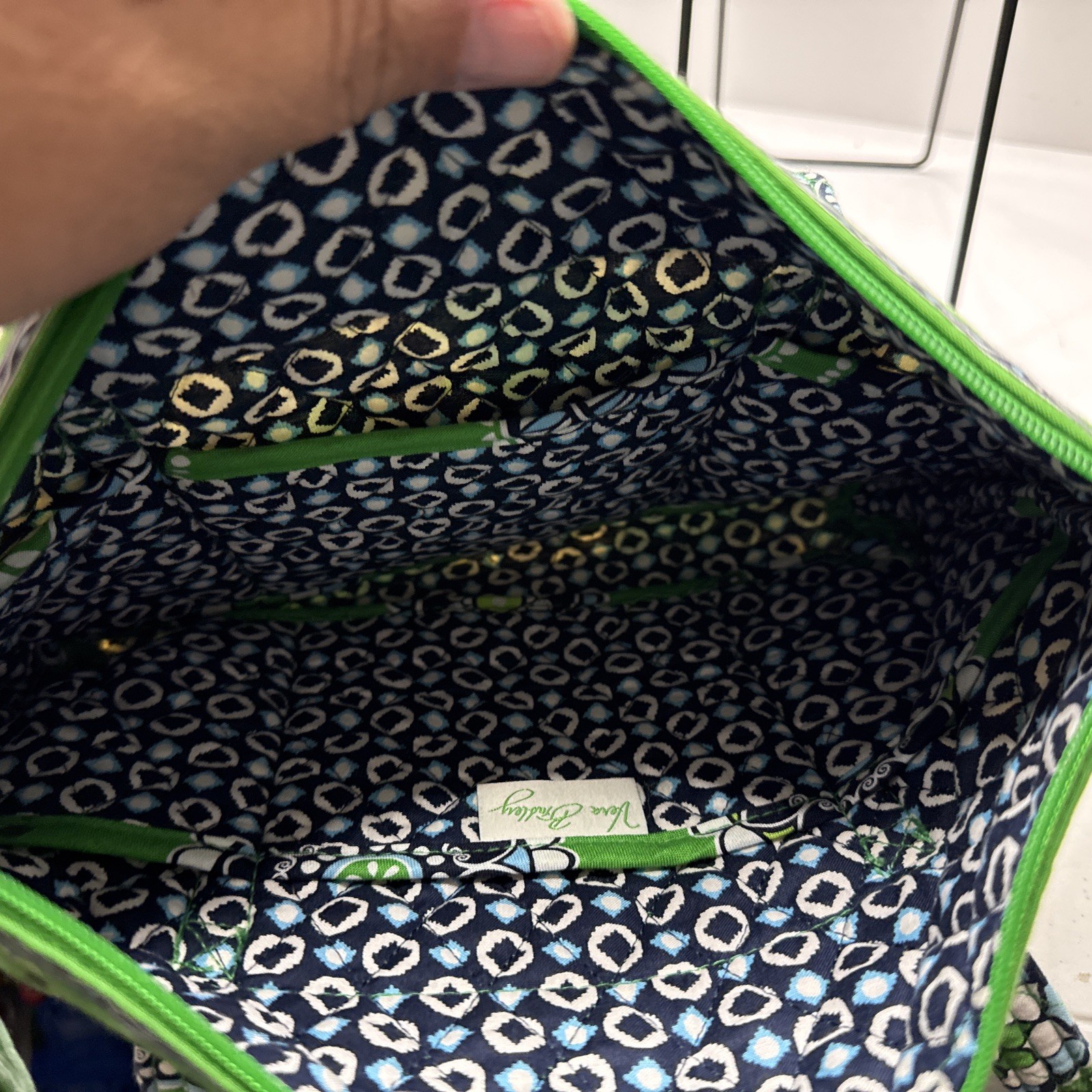 Vera Bradley Cupcakes Green Quilted Purse 14.5 in x 9.5 in Like new without Tags