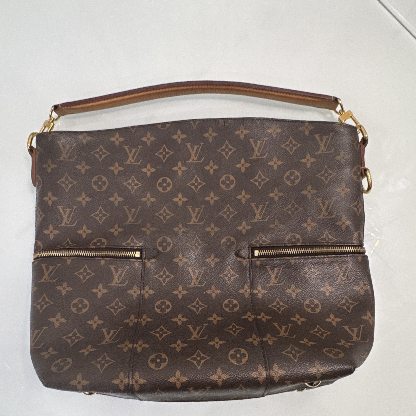 Louis Vuitton Melie Bucket Bag Medium Brown Canvas