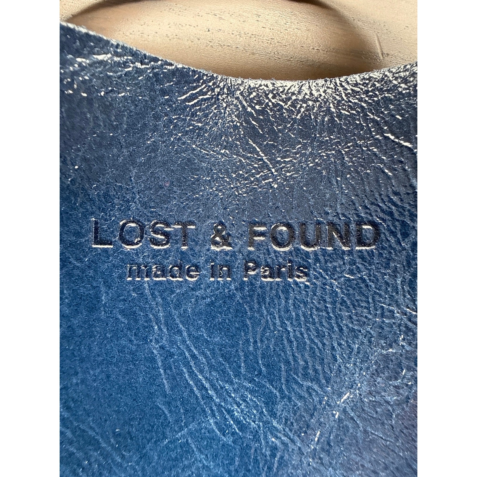 Lost & Found Large Patent Leather Tote Bag in Blue and Black New Paris