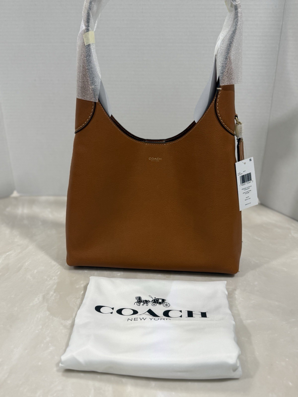 NWT Coach Brooklyn Shoulder Bag 28 Toffee Brown Leather Hobo Purse CU068