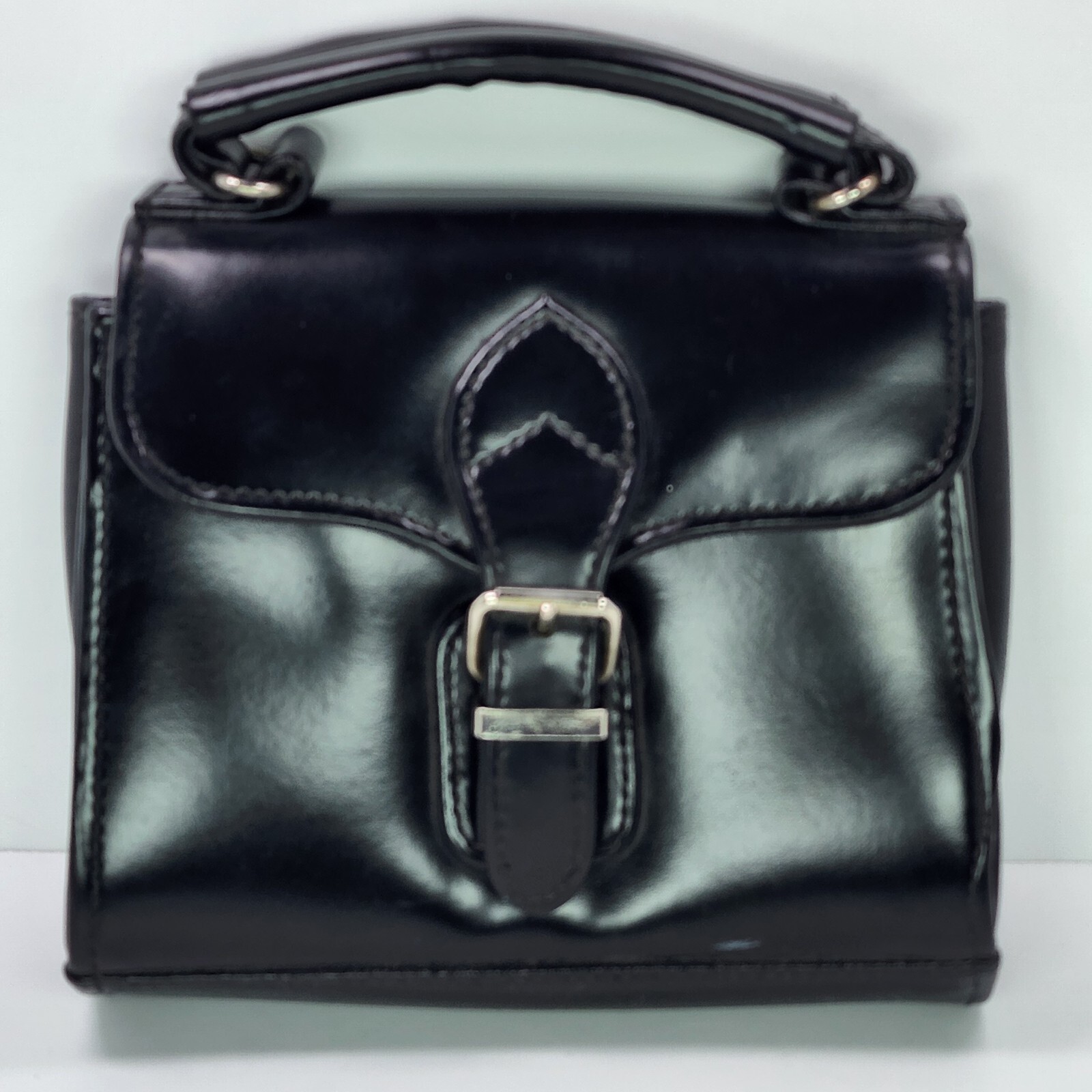 JACKSON Black FAUX Leather top handle Bag hand bag