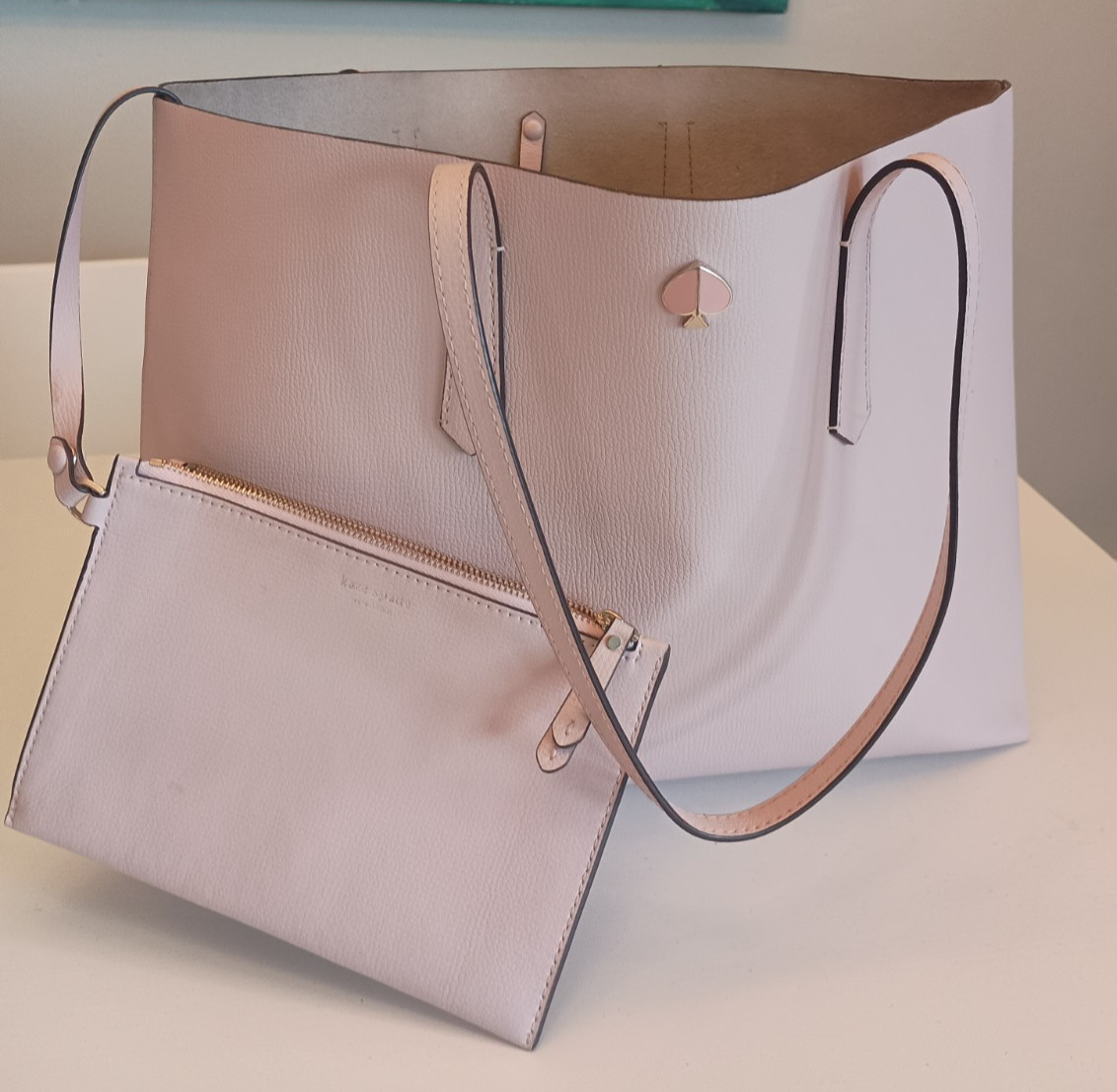 KATE SPADE PINK Molly Large Tote with Matching Pouch