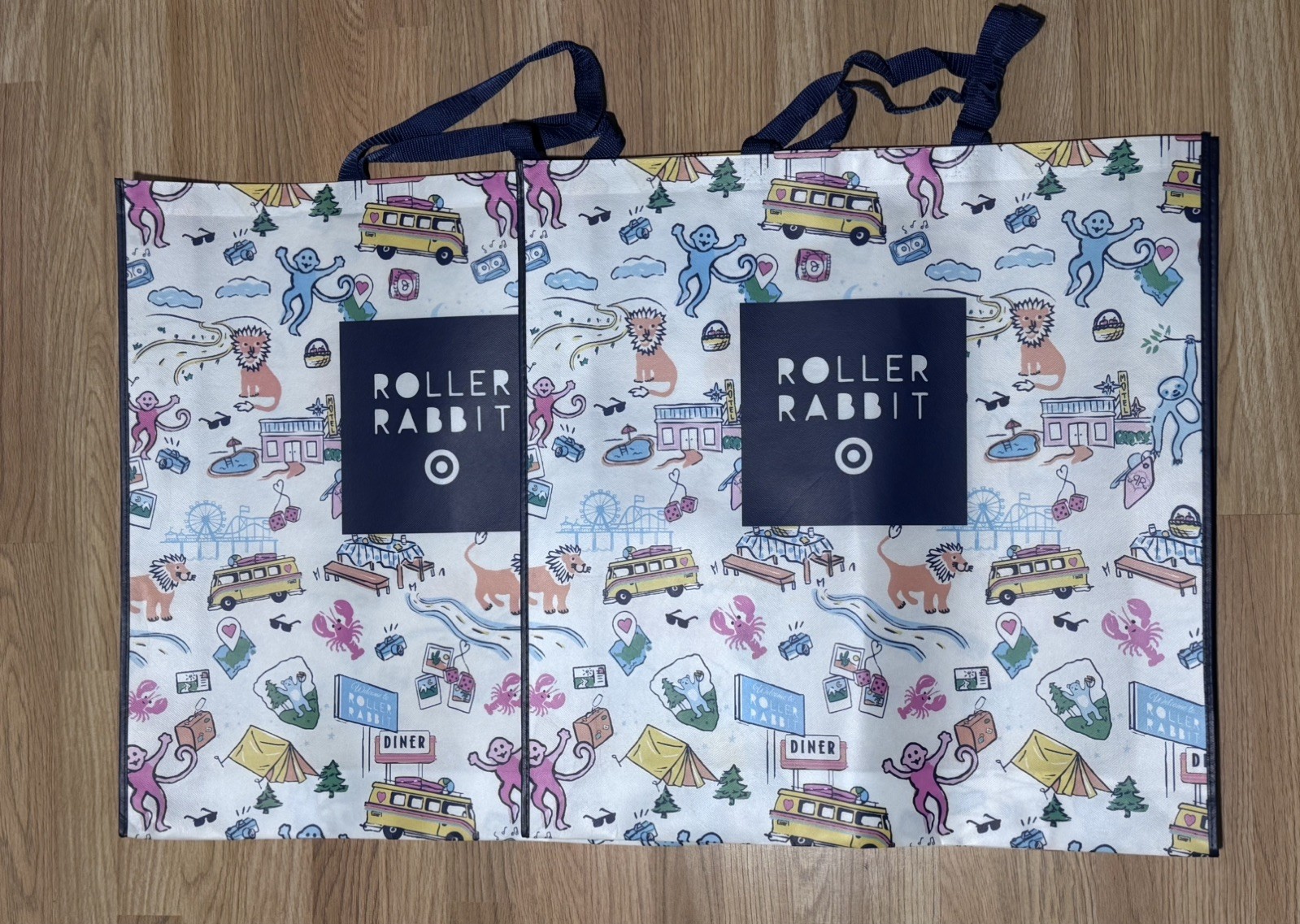 Roller Rabbit Target Set of 2 Exclusive Tote Shopping Bags *READ DESCRIPTION*