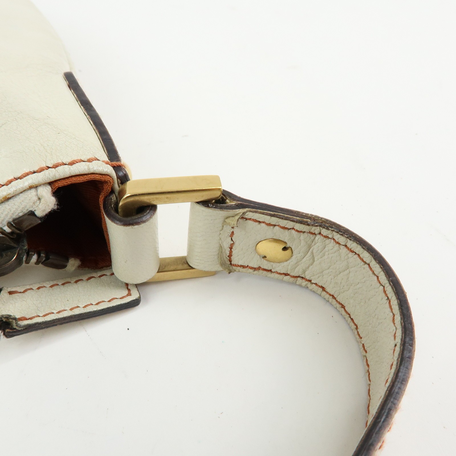 GUCCI Interlocking G Leather Hand Bag Shoulder Bag Ivory 121552 Auth Used F/S