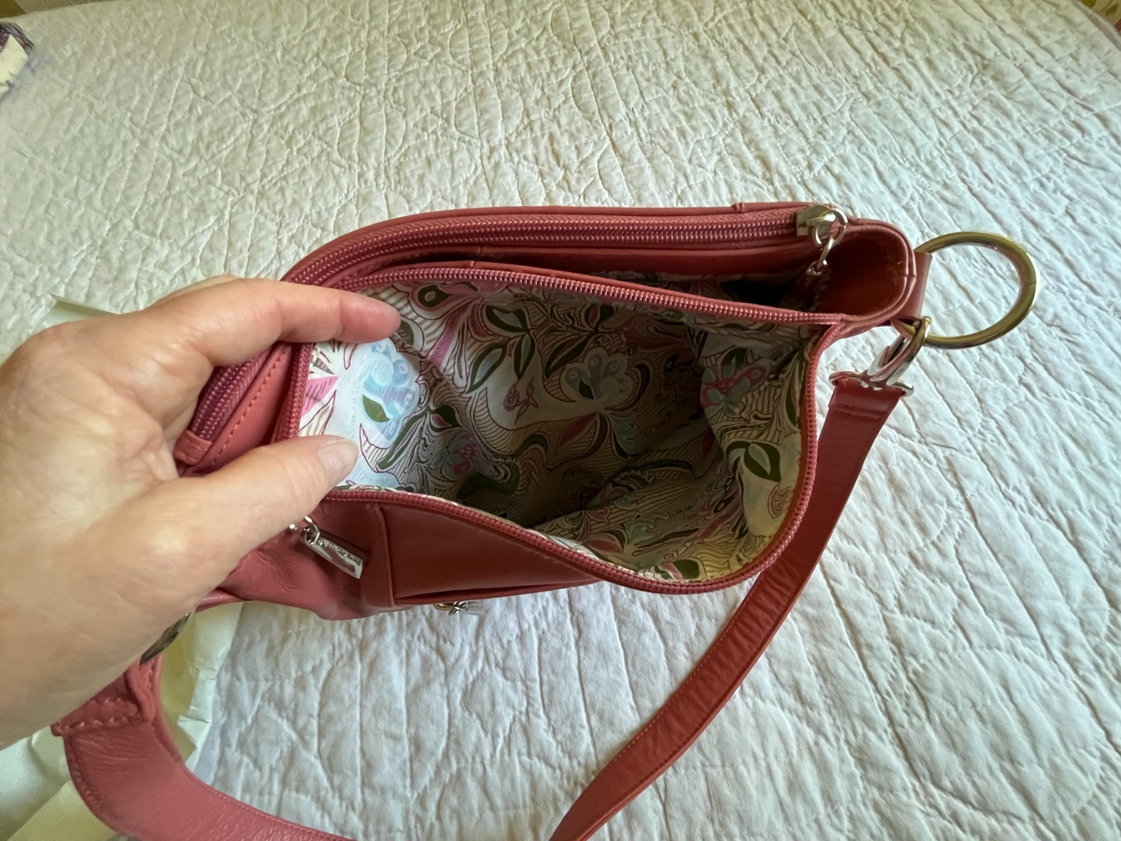 Stone Mountain Terra Cotta Soft Supple Leather XBody Purse Pockets! XLNT